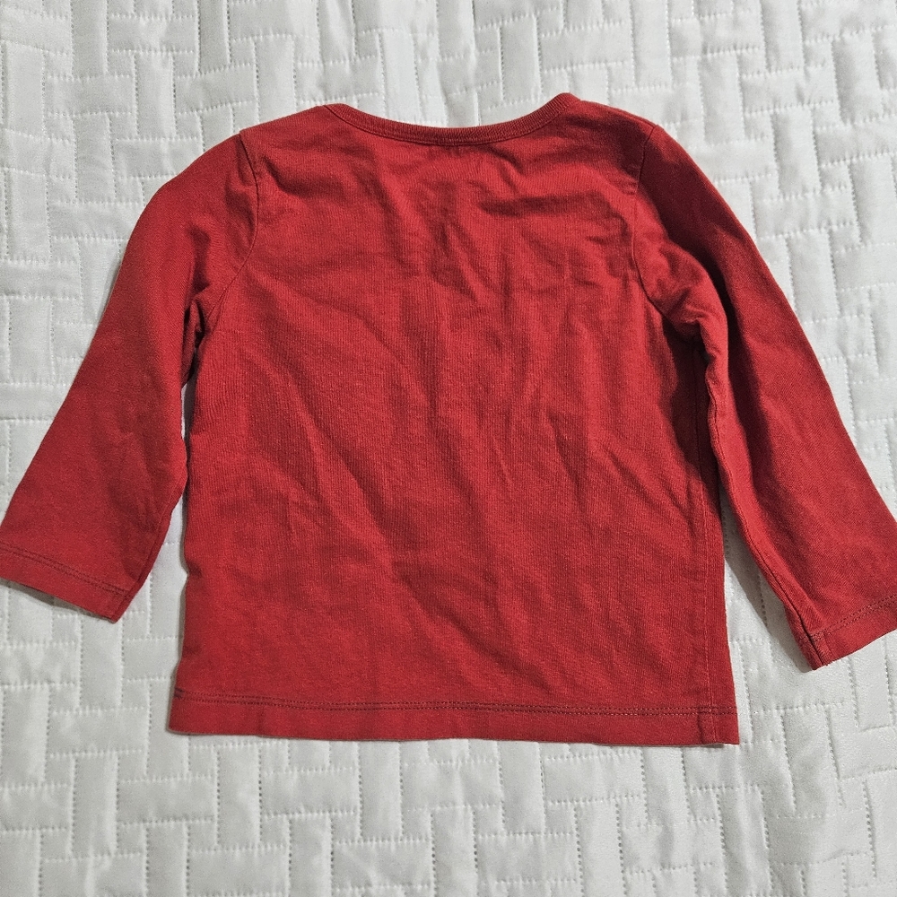 Baby Boden Long Sleeve Train Shirt Red - Picture 4 of 4